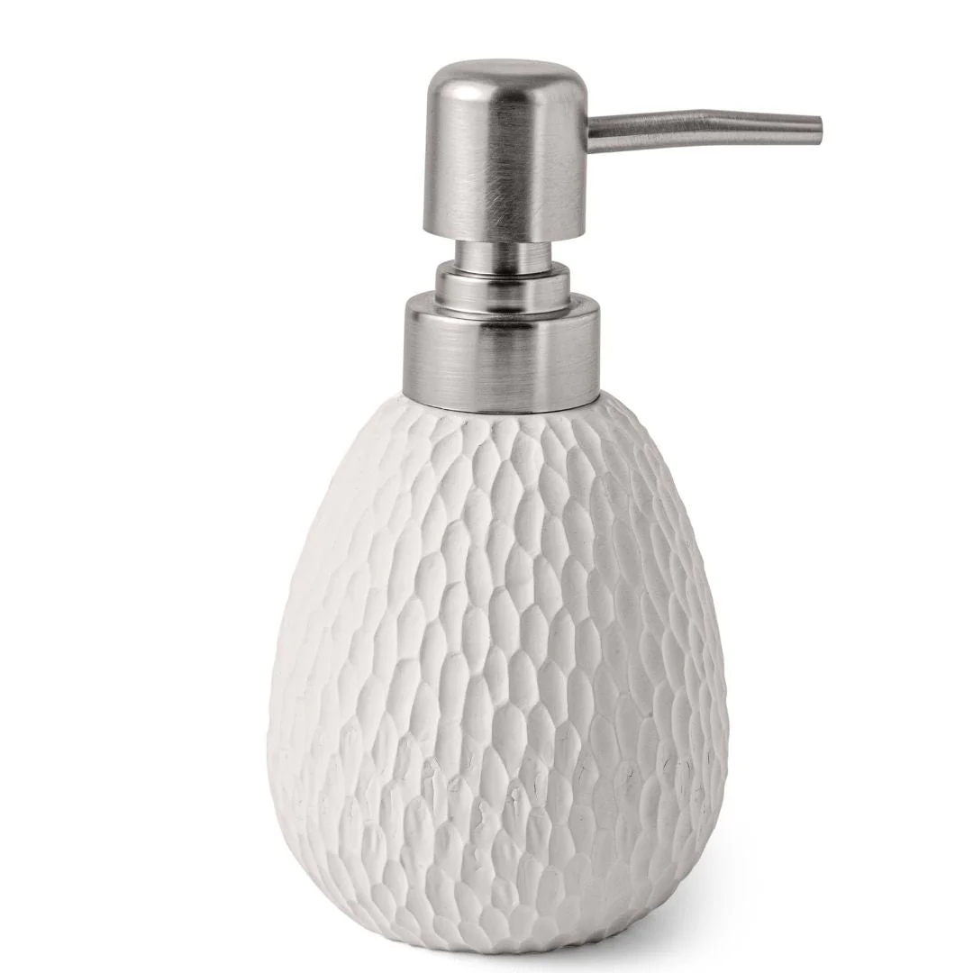 Porta Sabonete Liquido em Cimento Branco 15cm