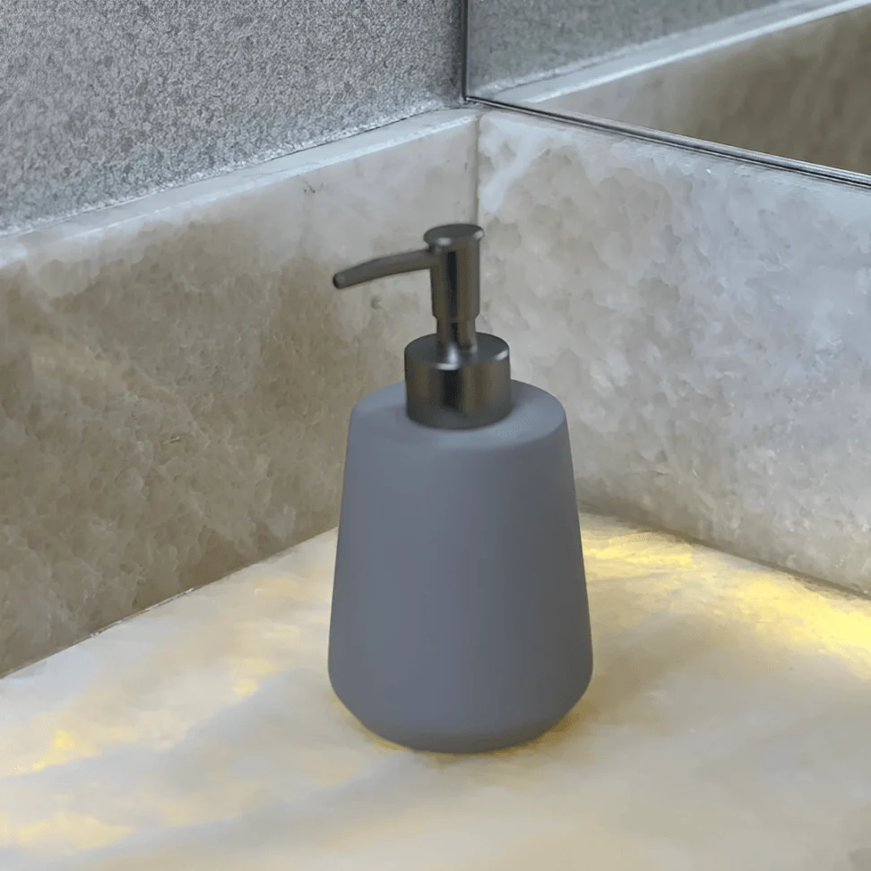 Porta Sabonete Liquido em Cimento Cinza 200ml
