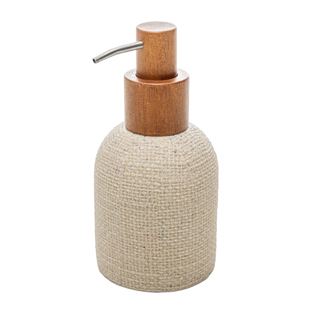 Porta Sabonete Líquido em Poliresina Linen Bege 250ml - Image 5