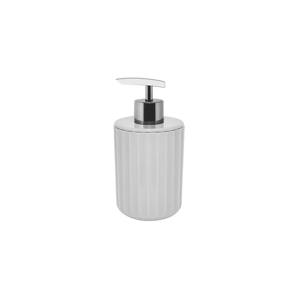 Porta Sabonete Liquido Groove Branco e Cromado - Image 2