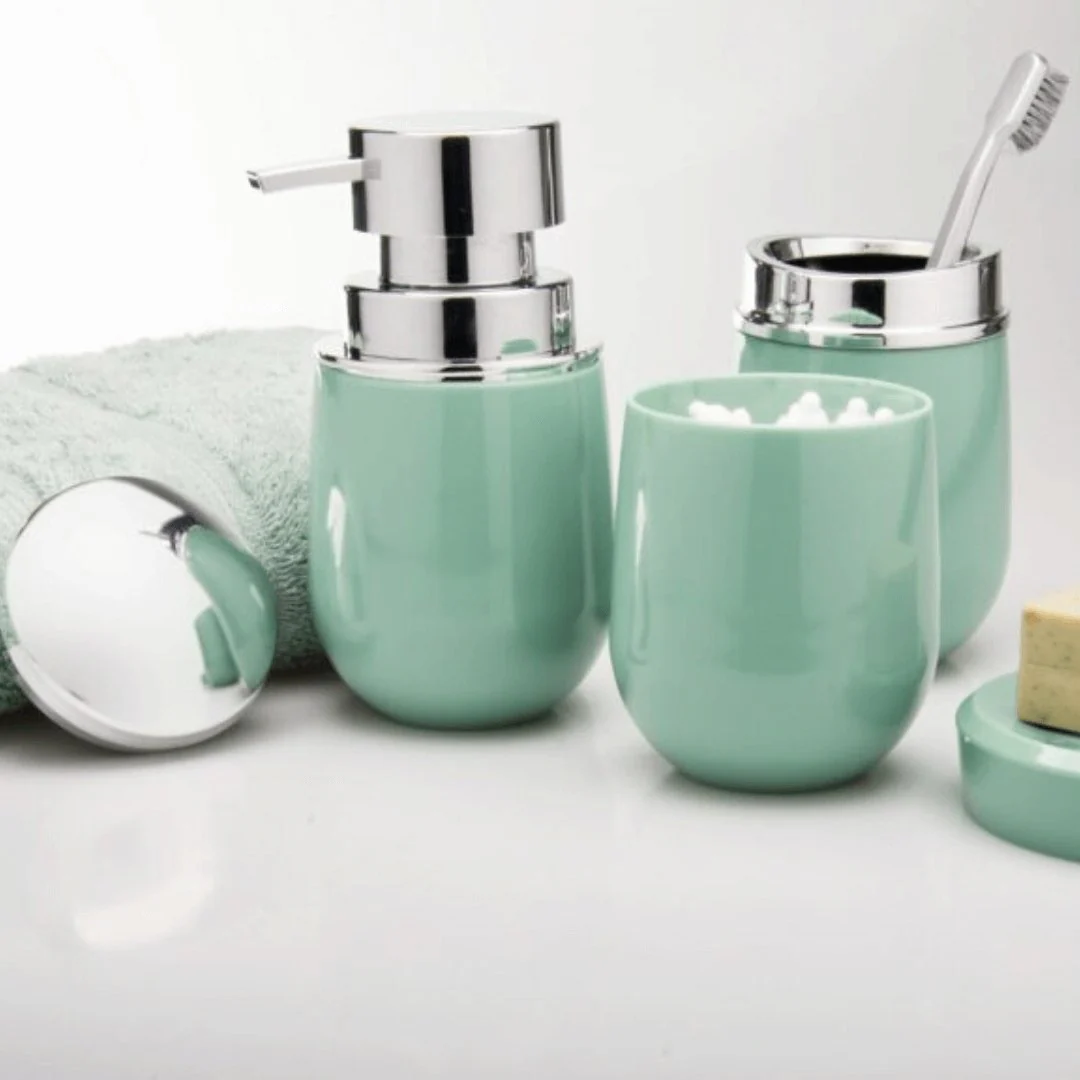 Dispenser Porta Sabonete Líquido New Belly Cromo Verde - 400 ml - Image 3