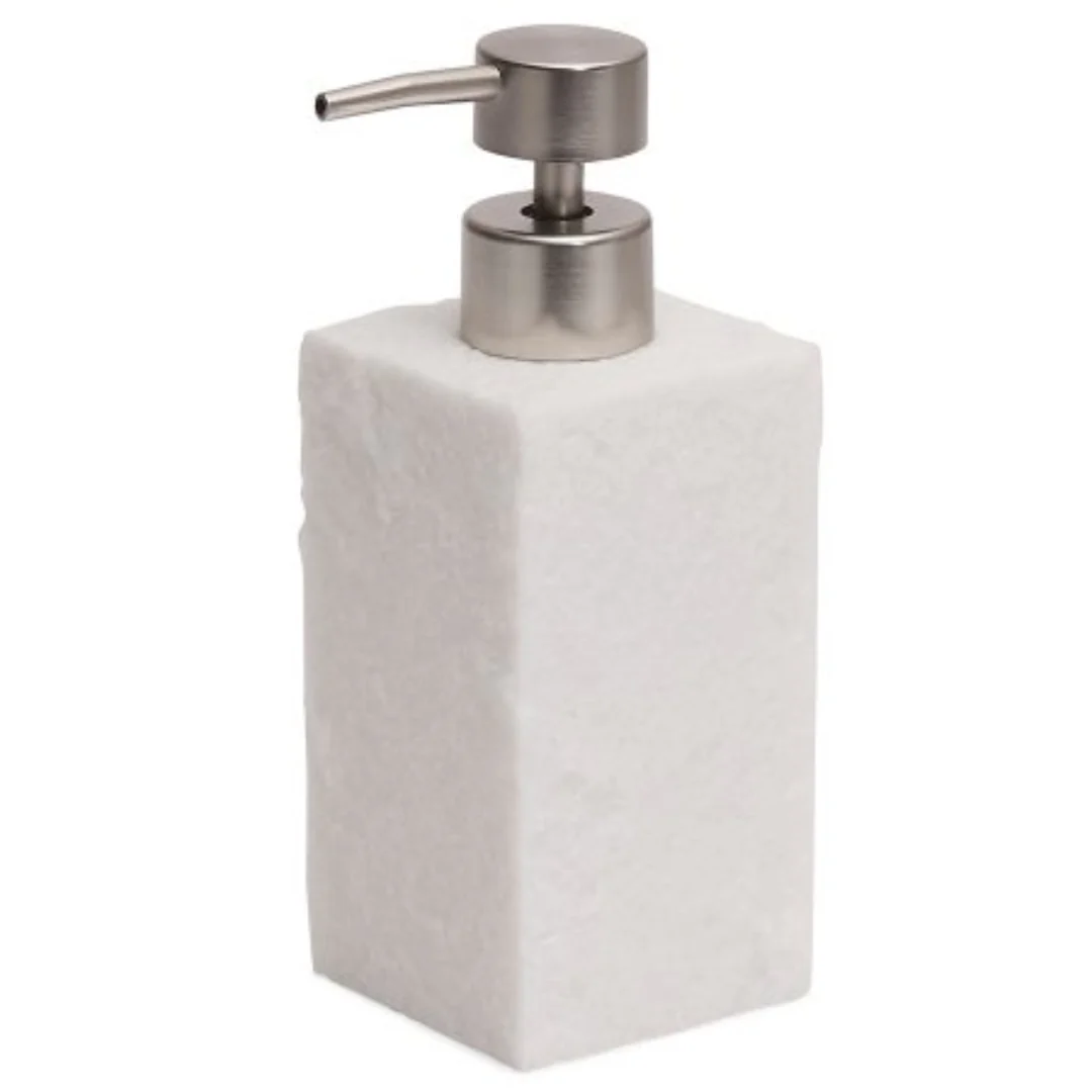 Porta Sabonete Liquido Polirresina Branco com Pump Metalico - Image 2