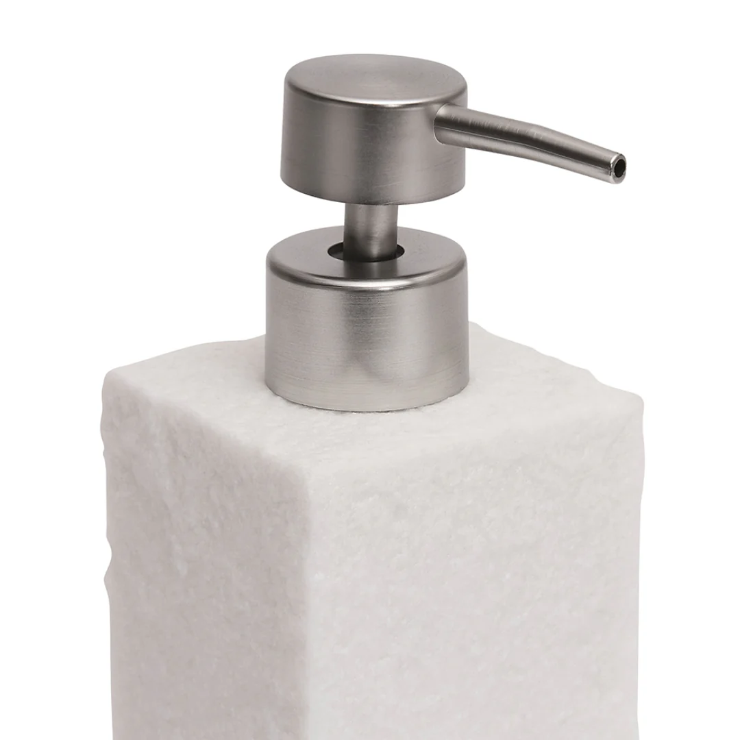 Porta Sabonete Liquido Polirresina Branco com Pump Metalico - Image 3