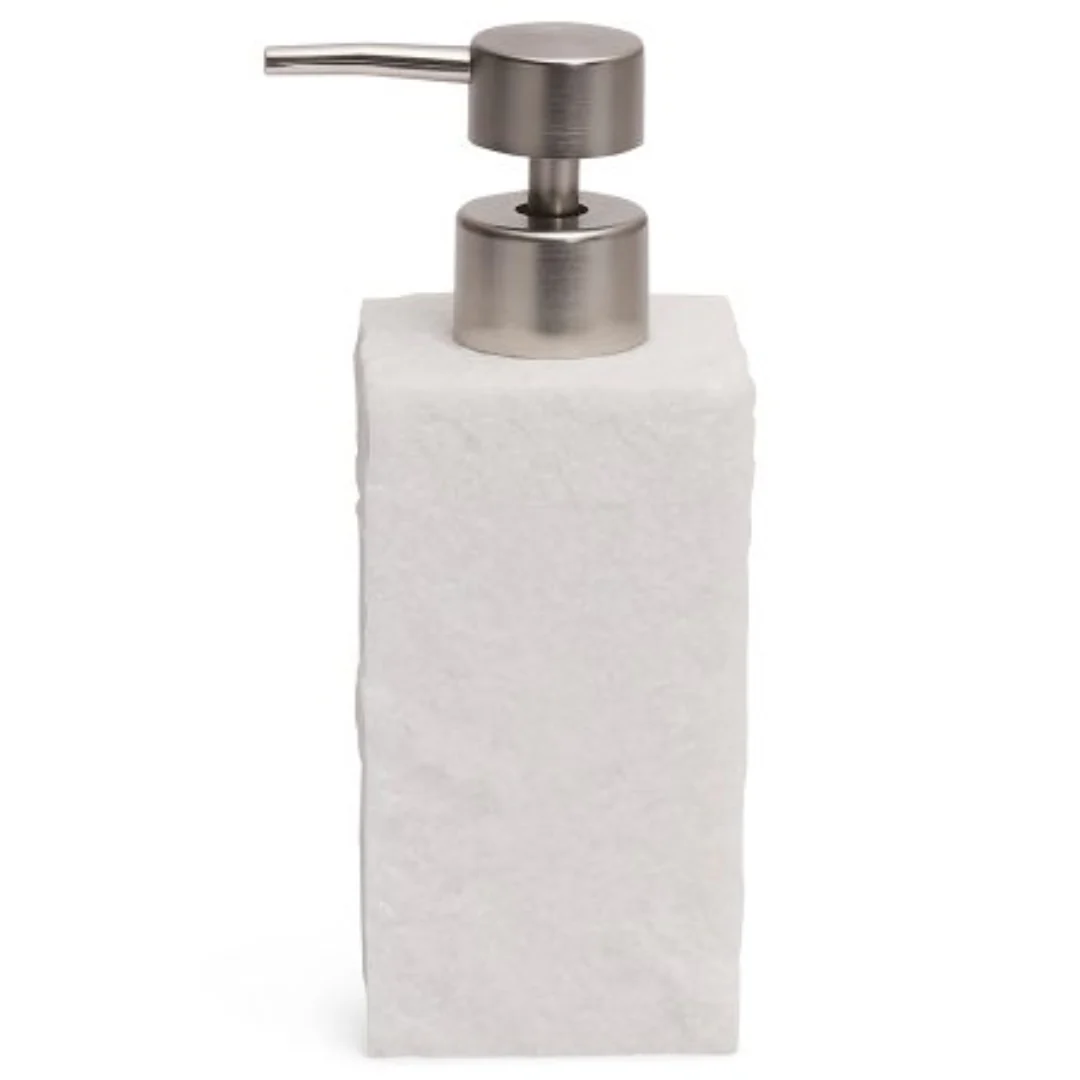 Porta Sabonete Liquido Polirresina Branco com Pump Metalico - Image 4