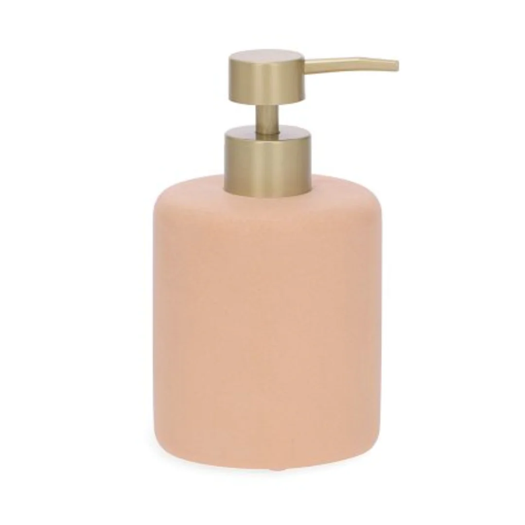 Porta Sabonete Líquido Resondo de Poliresina Rosa 15,5cm