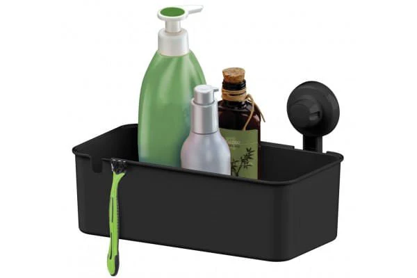 Porta shampoo com Ventosa em Plástico Preto - Image 2