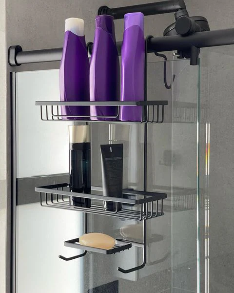 Porta Shampoo Duplo Para Box Preto Linha Black - Image 2