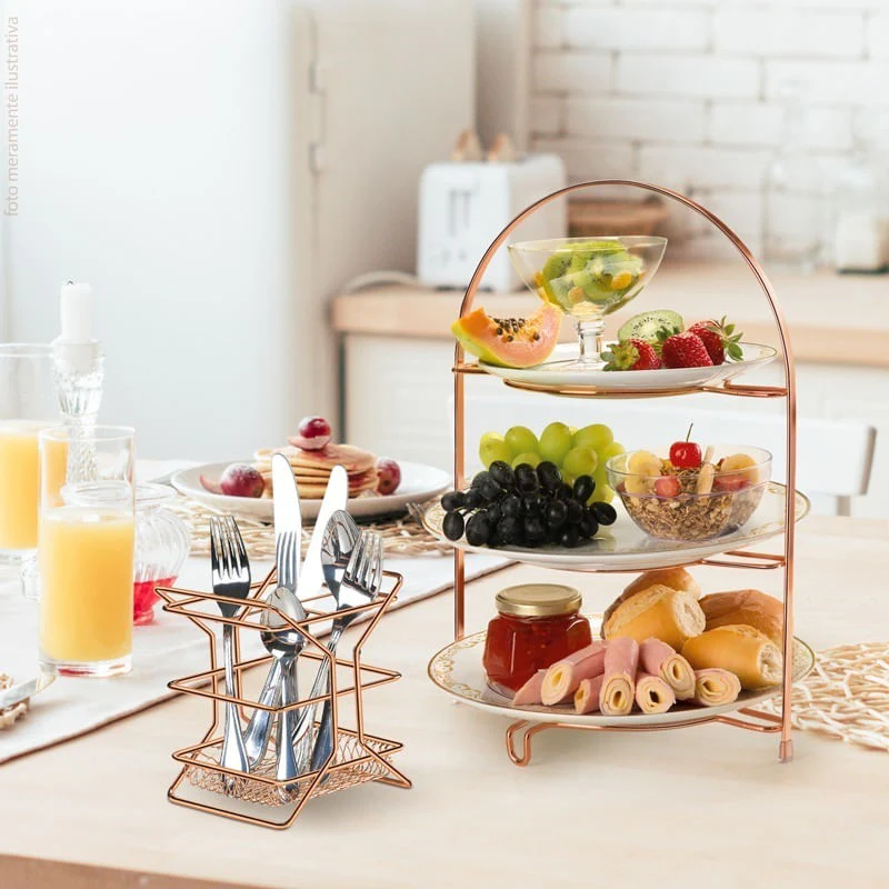 Organizador com Divisórias Suporte De Talheres Rose Gold - Image 2