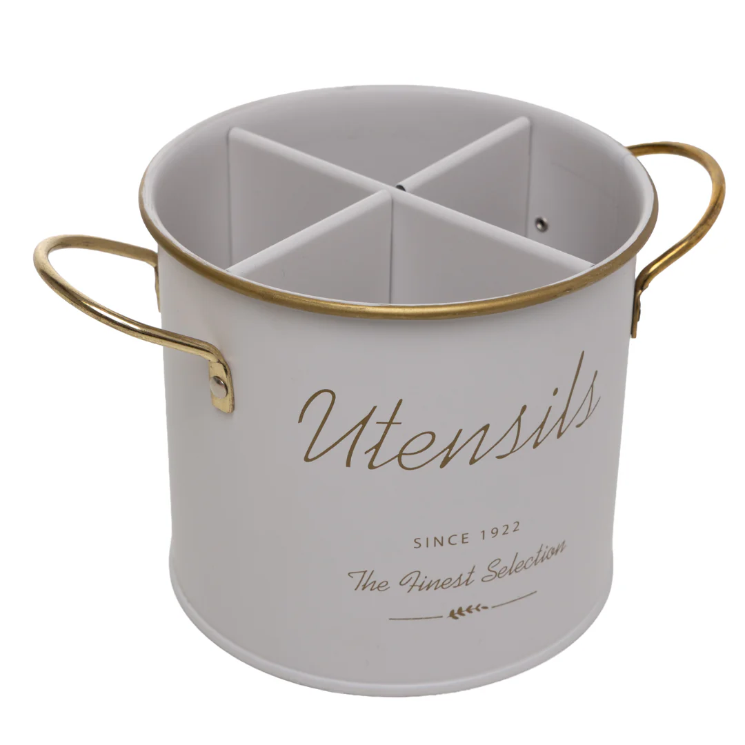 Porta Talheres de Metal Olina Off White 13,5cm - Image 4