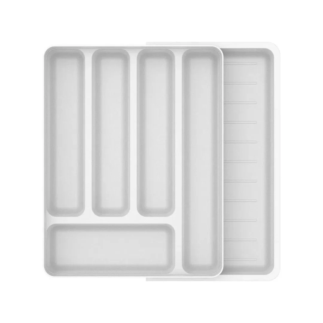 Porta Talheres e Utensílios Organizador de Gaveta em Polipropileno com Extensor Branco Logic - Image 7
