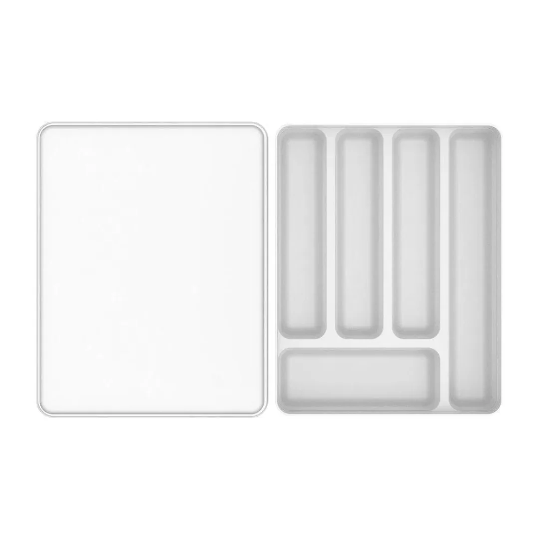 Porta Talheres e Utensílios Organizador de Gaveta em Polipropileno com Tampa Branco Logic - Image 4