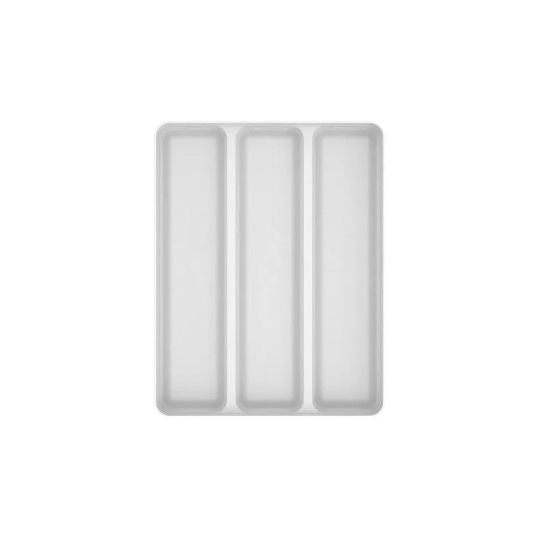 Porta Utensílios Organizador de Gaveta em Polipropileno Logic Branco 3 Divisórias - Image 3