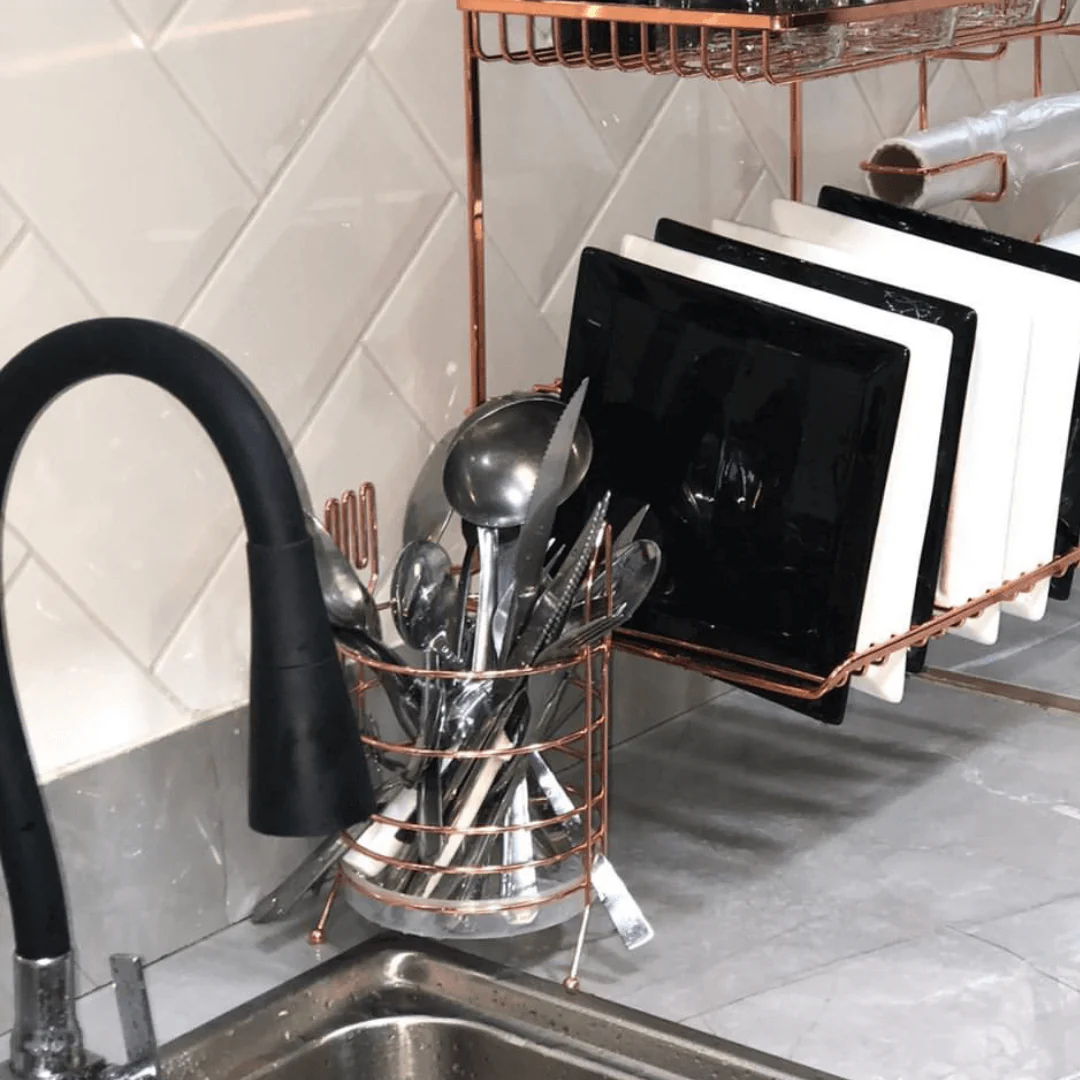 Porta Talheres Escorredor Redondo Rose Gold - Image 2