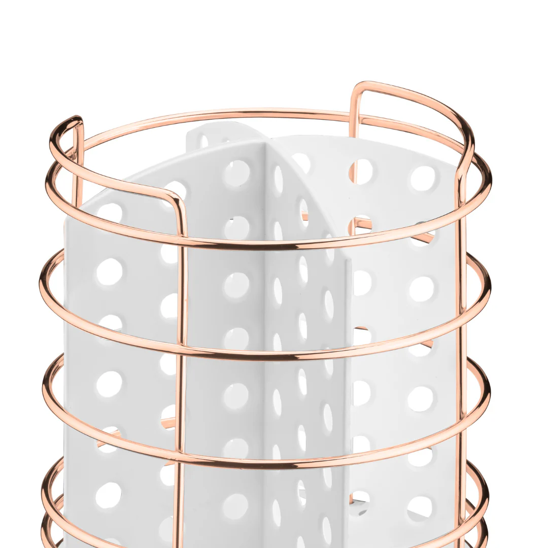 Porta Talheres Utensílios Branco e Rose Gold 15cm - Image 4