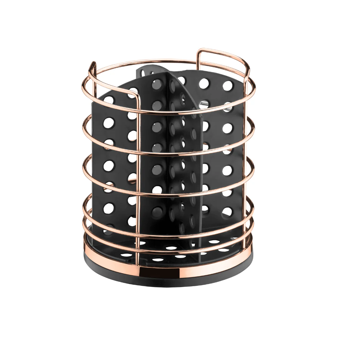 Porta Talheres Utensílios Preto e Rose Gold 15cm - Image 4