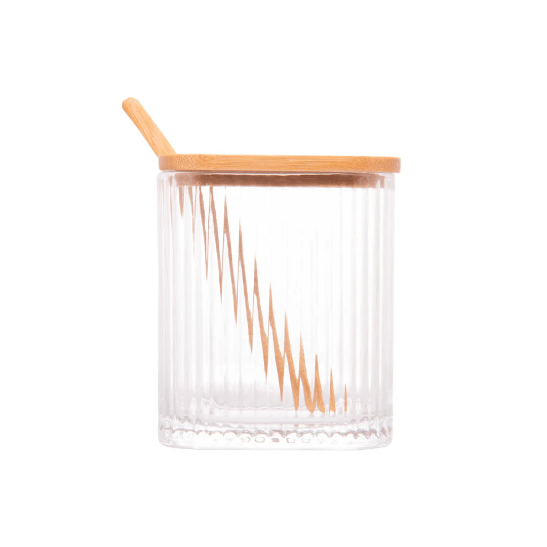 Porta Tempero de Vidro com Colher e Tampa de Bambu - Image 5