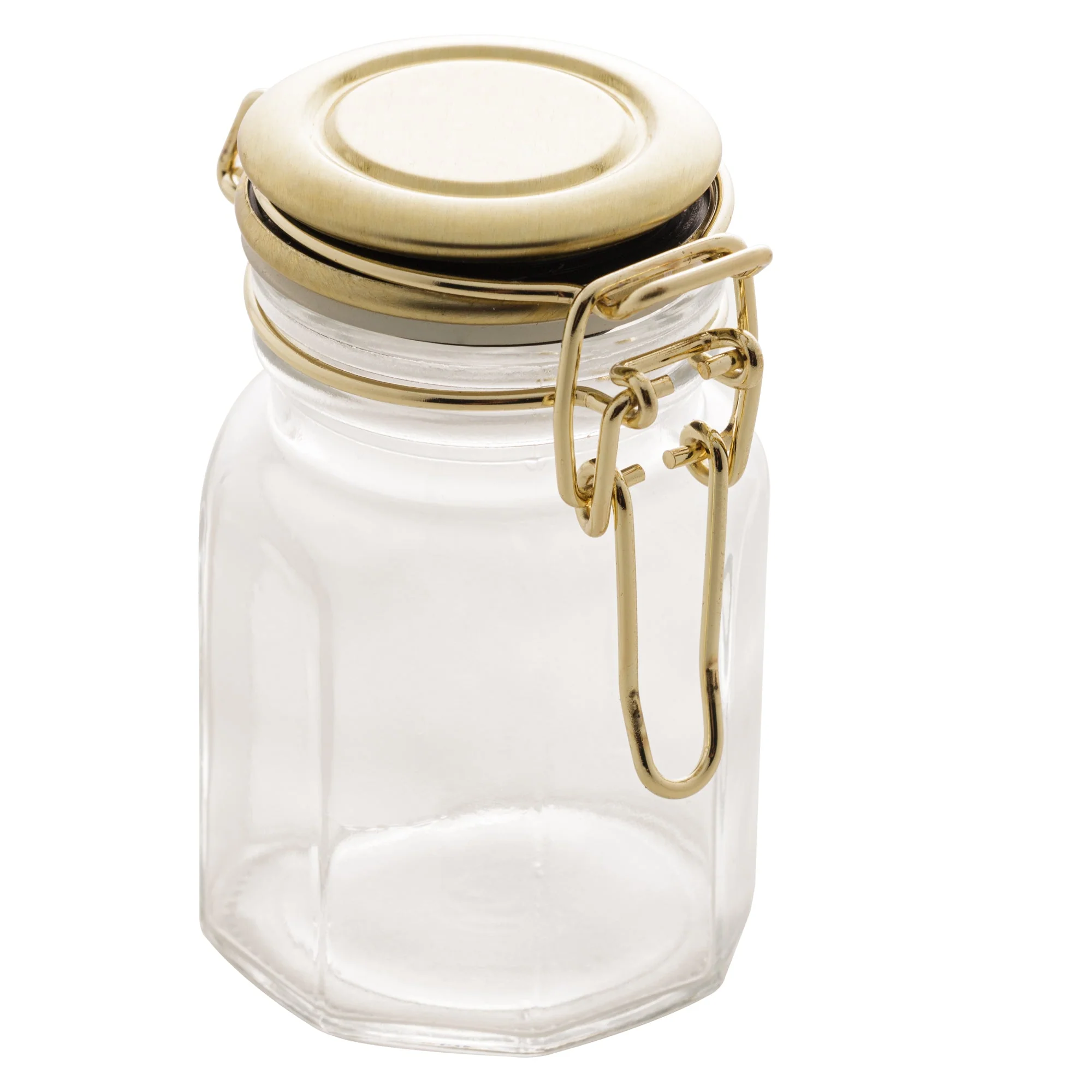 Porta Tempero Hermético de Vidro e Metal Dourado - 8 cm - Image 4