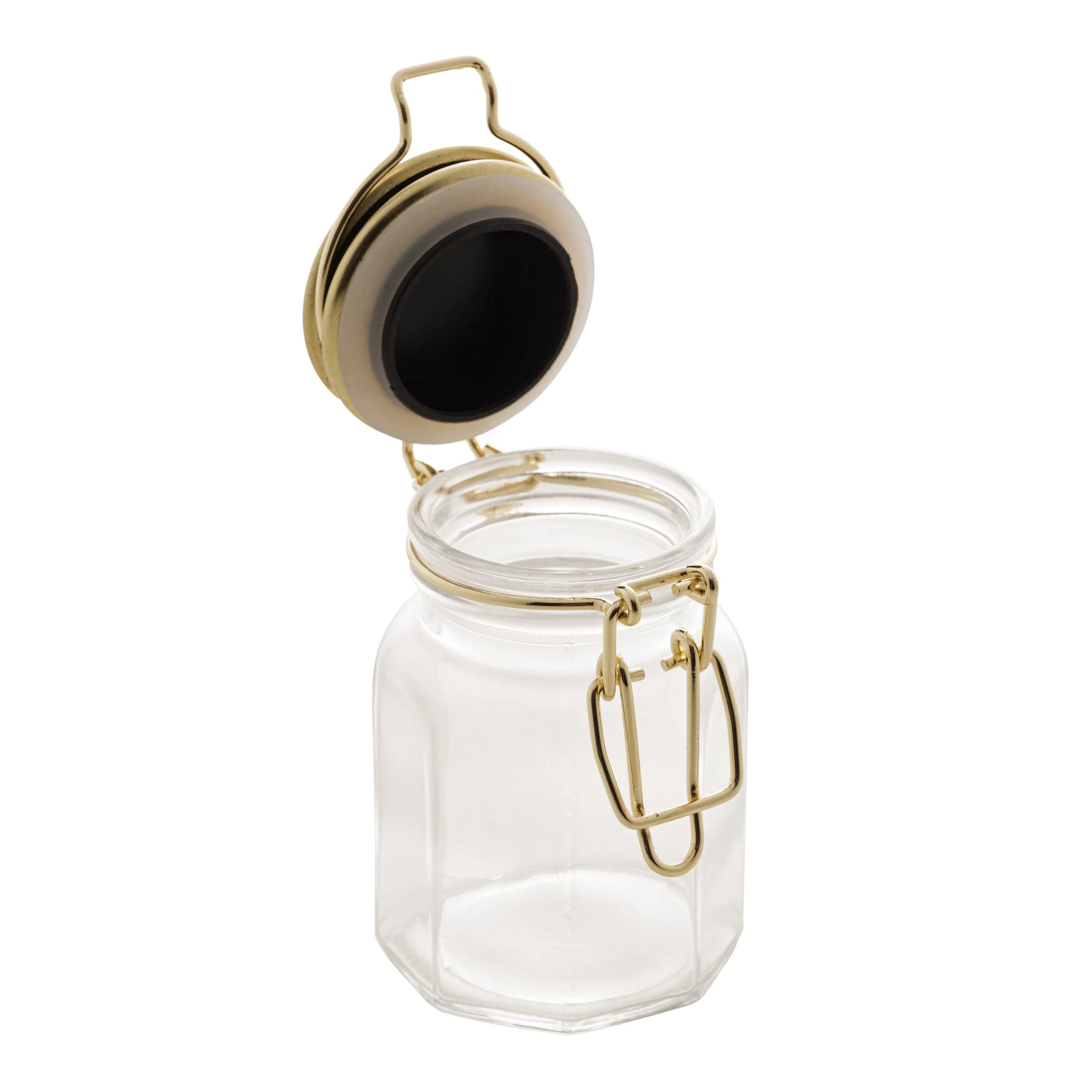 Porta Tempero Hermético de Vidro e Metal Dourado - 8 cm - Image 5