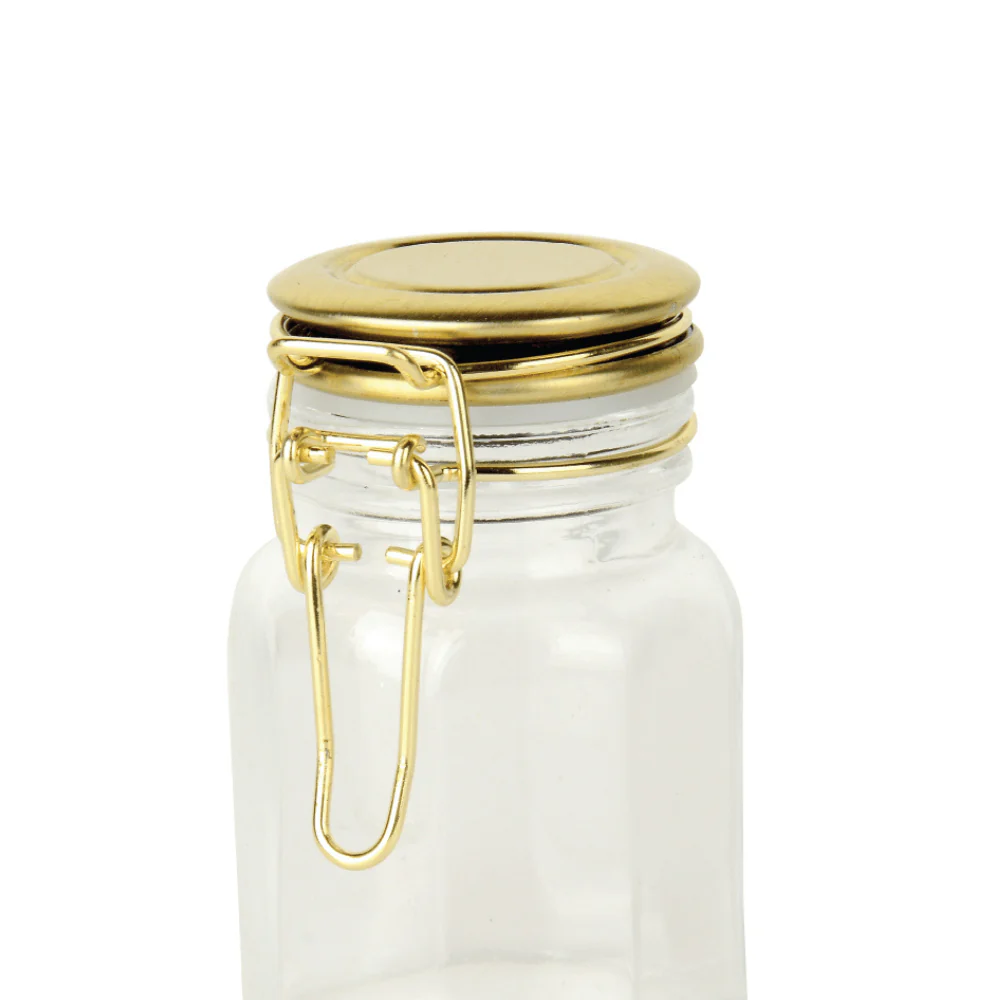 Porta Tempero Hermético de Vidro e Metal Dourado - 8 cm - Image 8