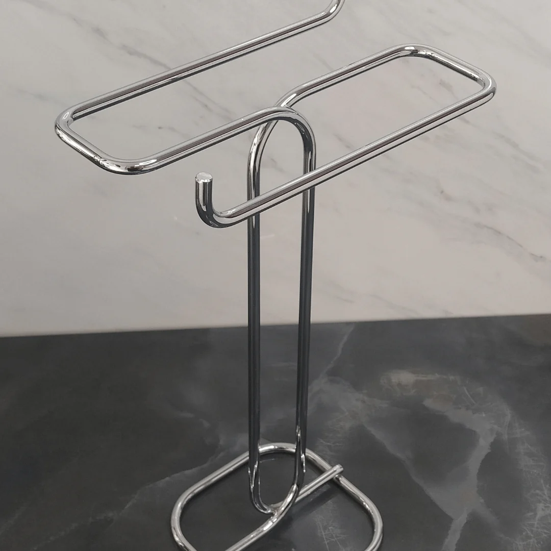 Porta Toalha Rosto e Mãos Duplo Para Bancada Aço Cromado - Image 3