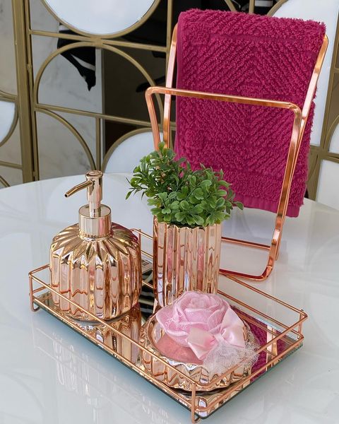 Porta Toalha de Bancada Duplo Rose Gold - Image 3
