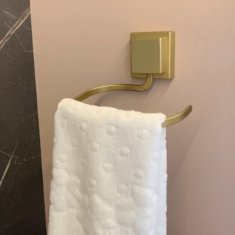 Porta Toalha de Rosto e Mãos de Piatina Dourado Fosco 3M - Image 2