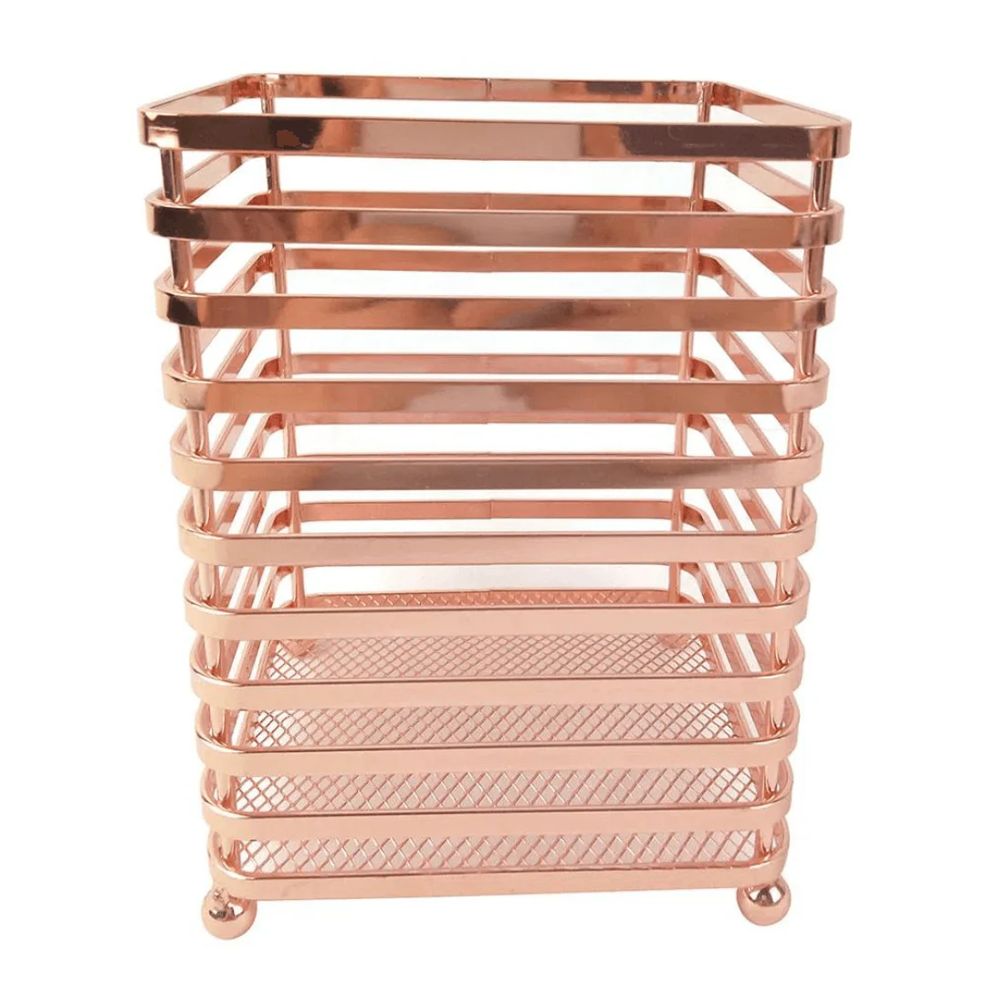 Porta Utensilios De Metal Rose Gold
