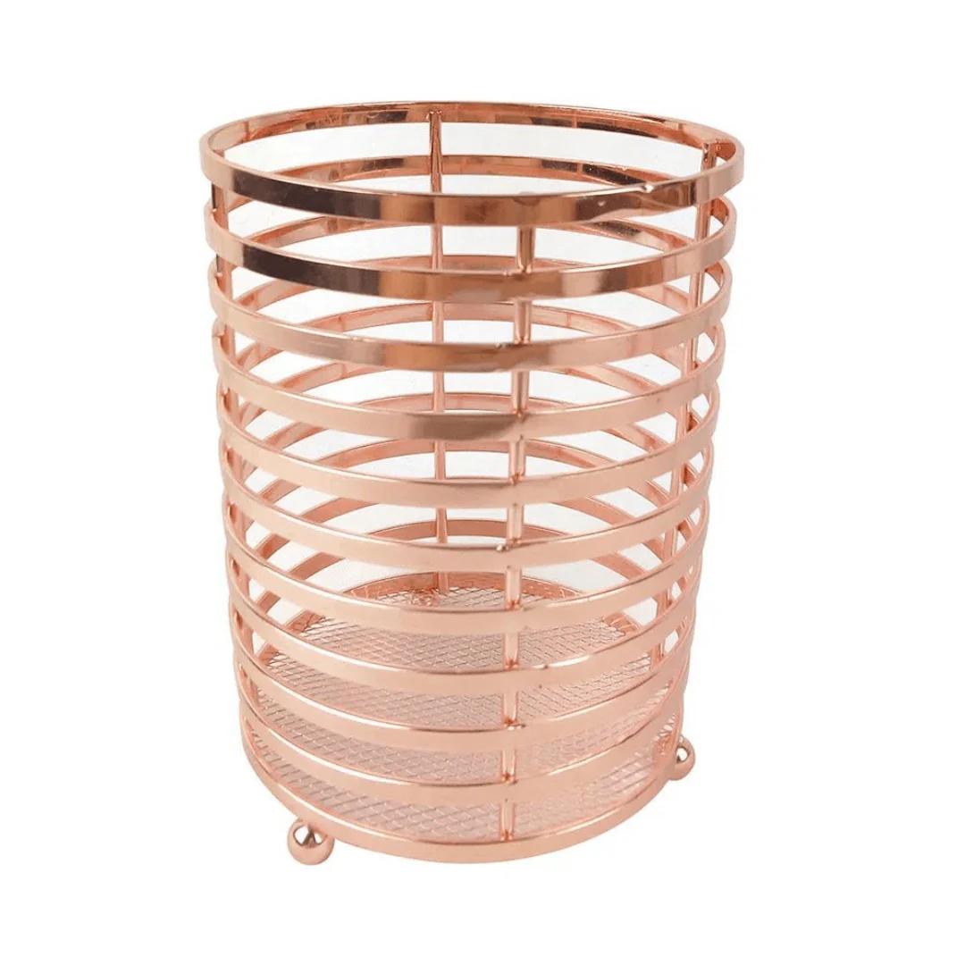 Porta Utensilios De Metal Rose Gold