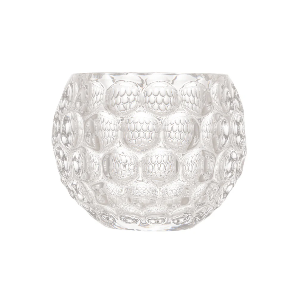 Vaso Decorativo Porta Velas Cachepot de Cristal - 11 x 9 cm