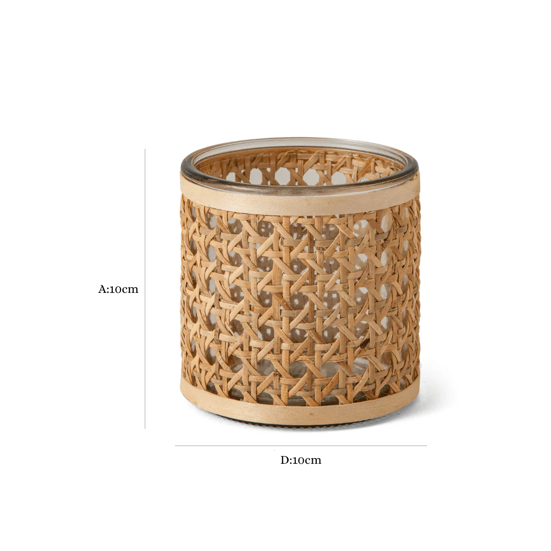 Porta Vela de Vidro com FIbra Natural 10cm - Image 3