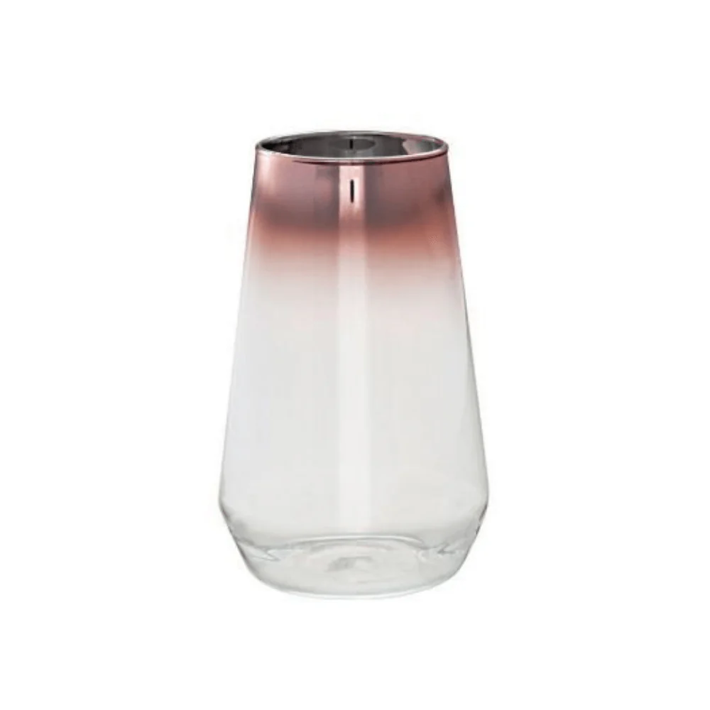Vaso Decorativo Vidro Degrade Rose Gold - 14 cm