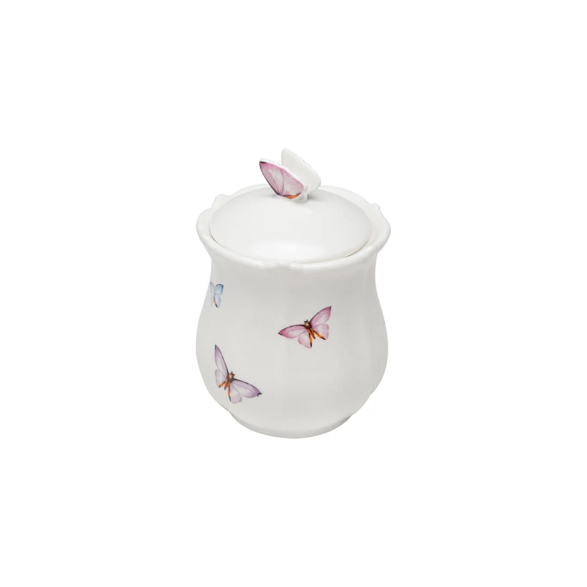 Pote Borboletas em Porcelana com Tampa Branco 660ml - Image 4