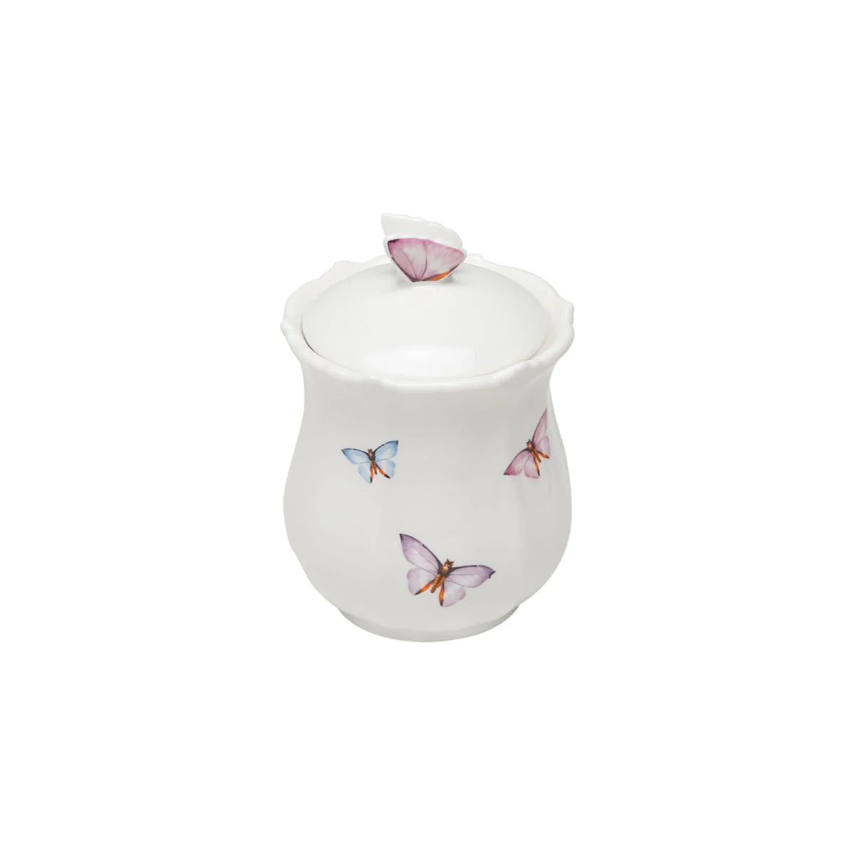Pote Borboletas em Porcelana com Tampa Branco 660ml - Image 5