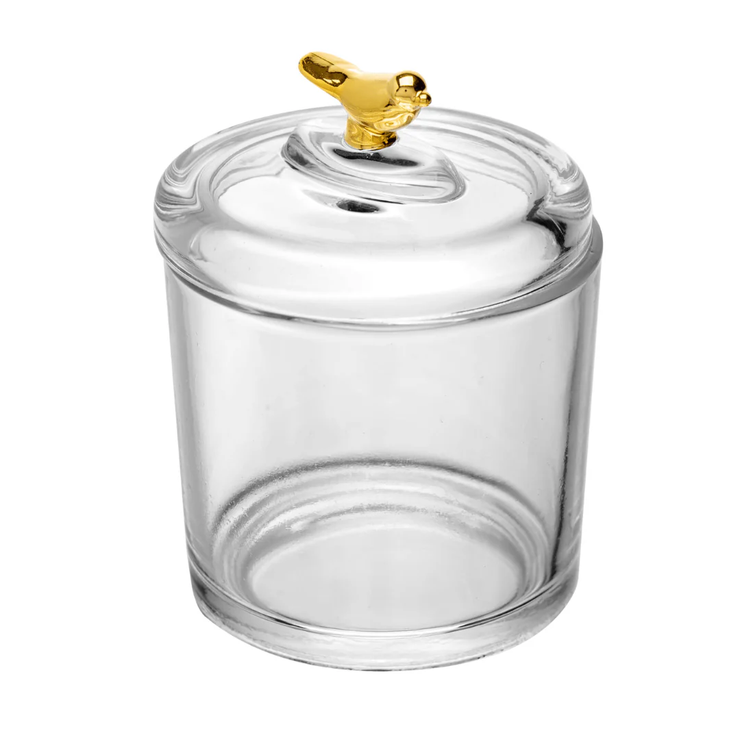 Pote com Tampa de Cristal Ecológico Golden Bird 14,5cm - Image 5
