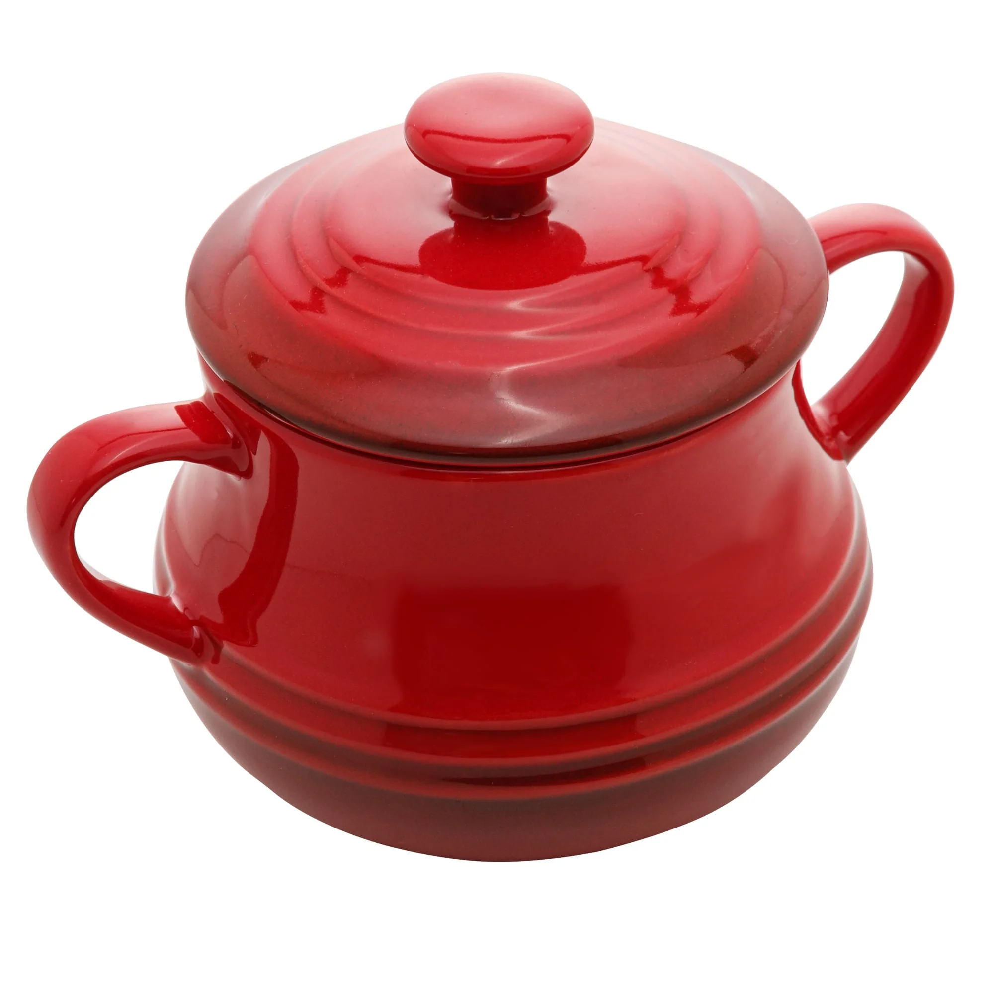 Pote de Cerâmica Retrô Vermelho 16,5cm