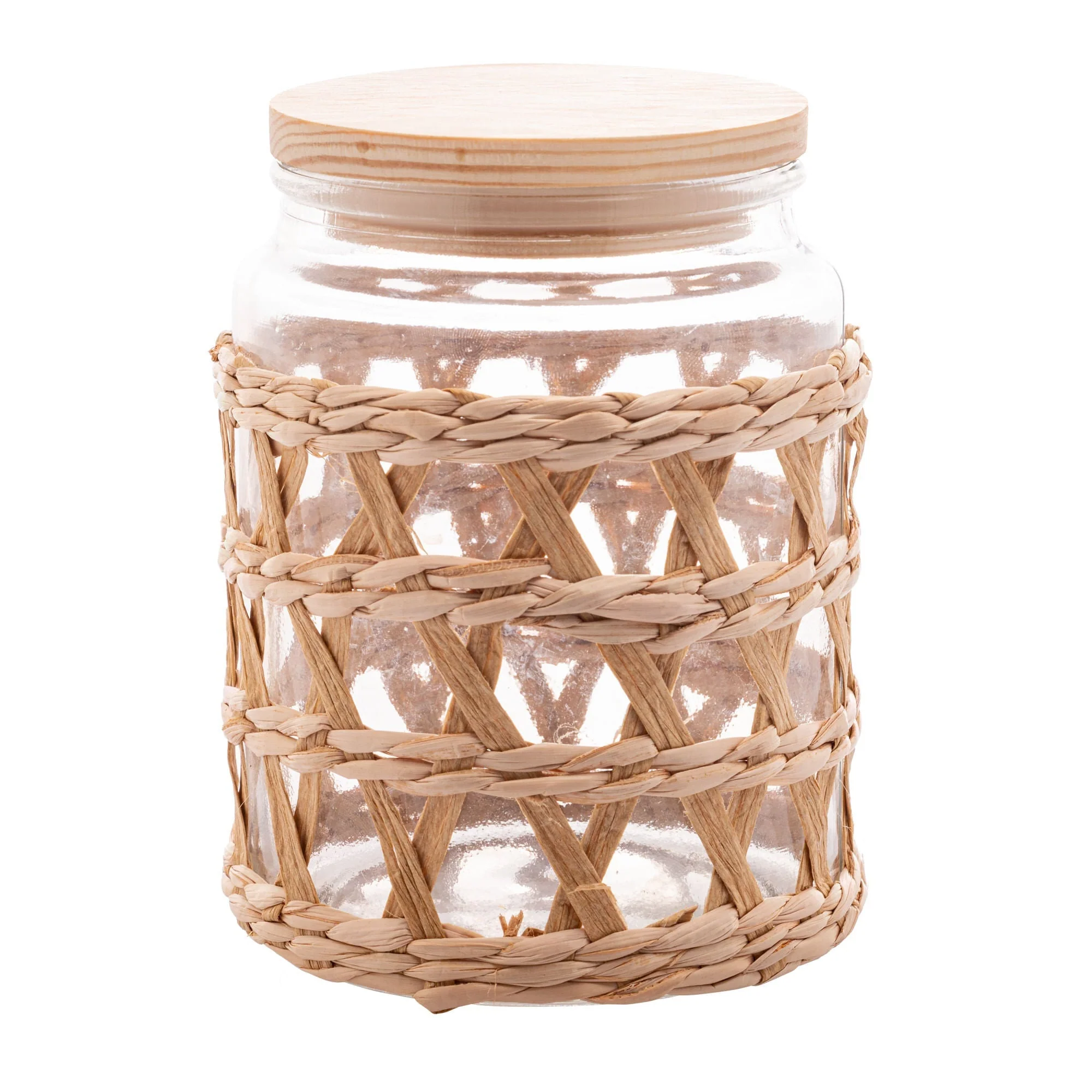 Pote de Vidro com Tampa em Madeira Sisal 750ml - Image 5