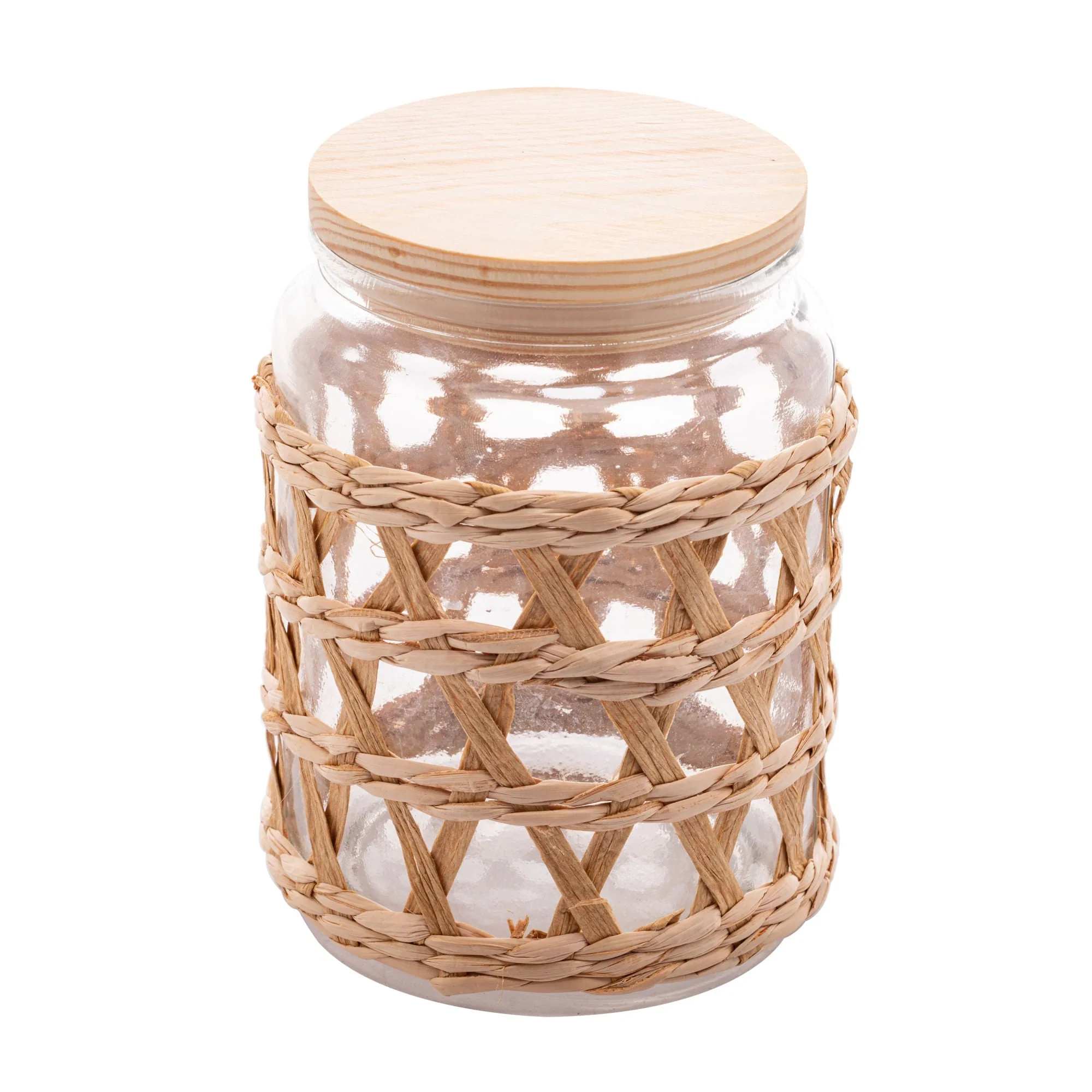 Pote de Vidro com Tampa em Madeira Sisal 750ml - Image 7