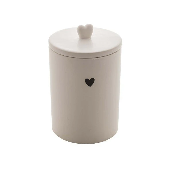 Pote Decorativo de Cerâmica Heart Coração Branco 15cm - Image 10