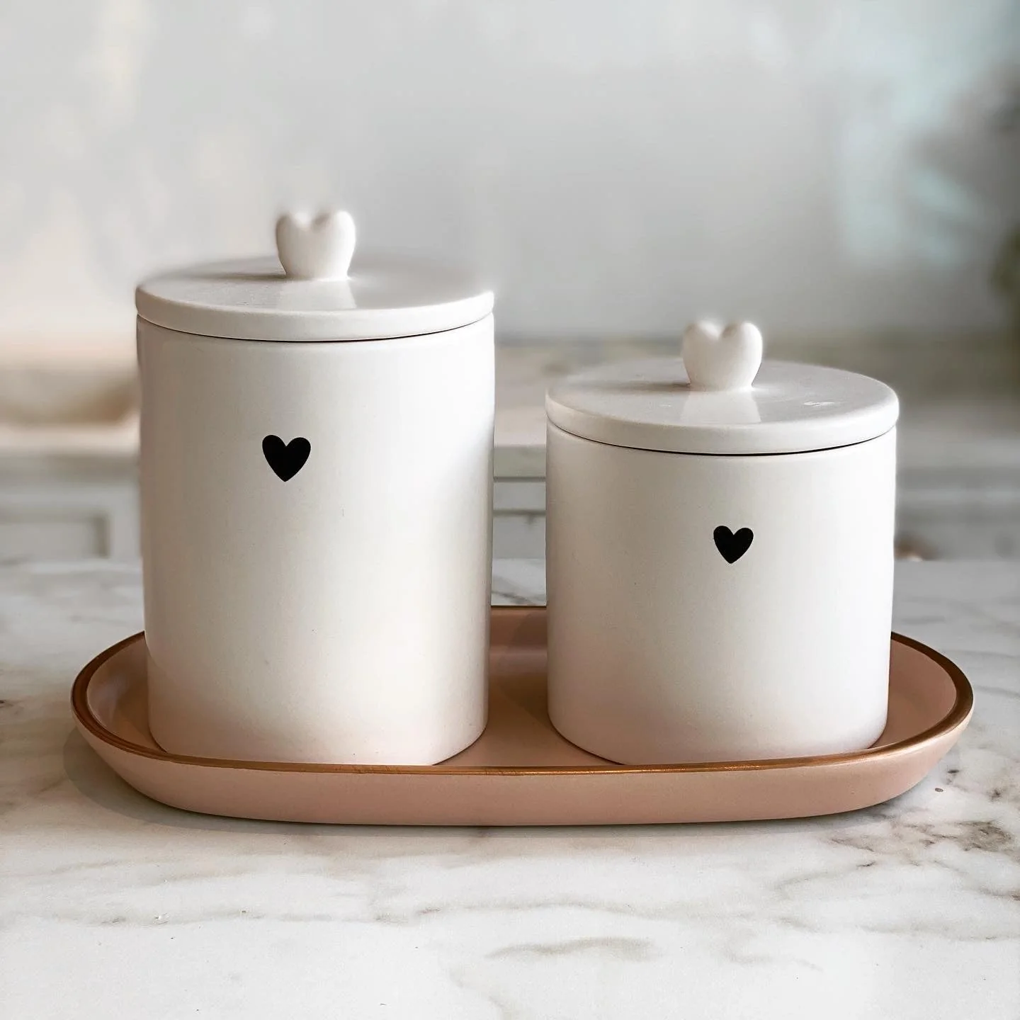 Pote Decorativo de Cerâmica Heart Coração Branco 15cm - Image 2