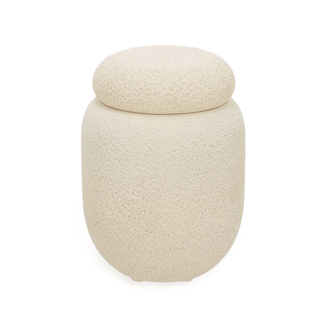 Pote Decorativo em Cimento Bege 11cm