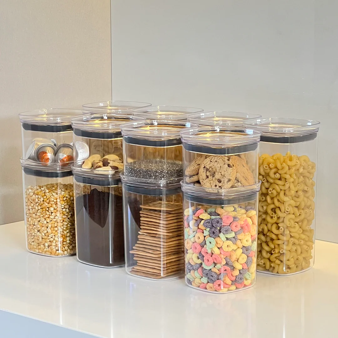 Pote Porta Mantimento Organizador Quadrado com Tampa Hermética Natural Block 450ml - Image 10