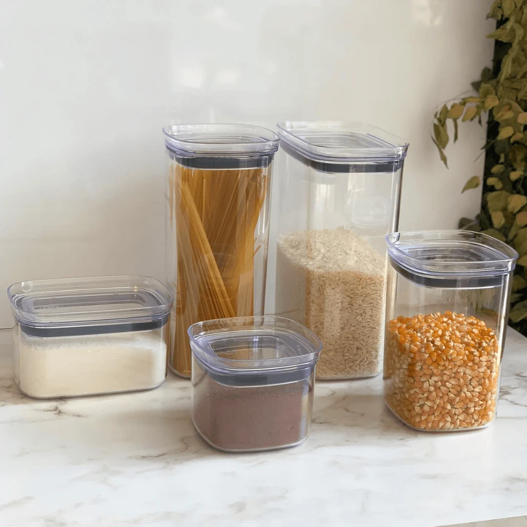 Pote Porta Mantimento Organizador Quadrado com Tampa Hermética Natural Block 450ml - Image 11