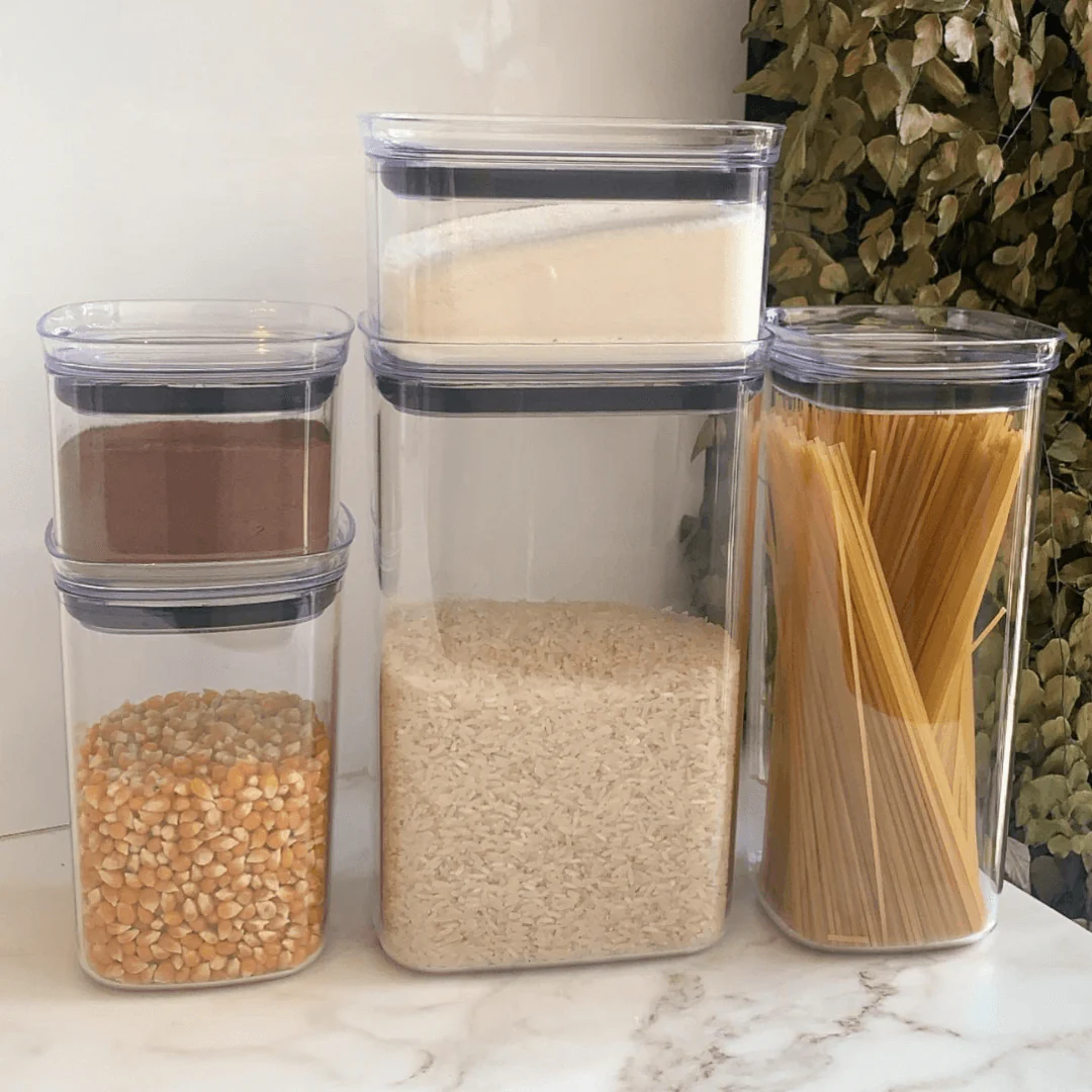 Pote Porta Mantimento Organizador Quadrado com Tampa Hermética Natural Block 450ml - Image 12