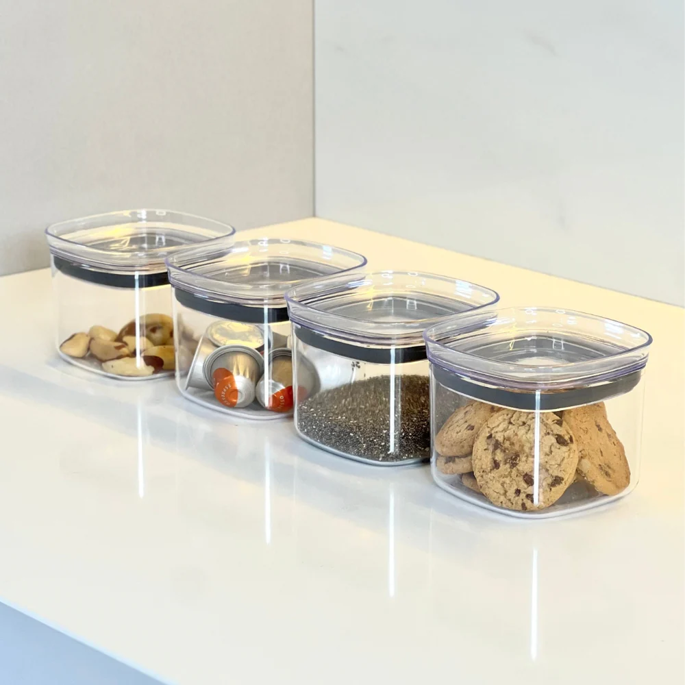 Pote Porta Mantimento Organizador Quadrado com Tampa Hermética Natural Block 450ml - Image 3