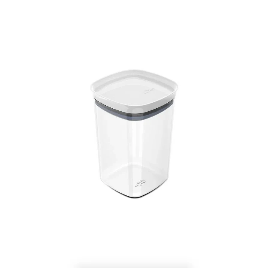 Pote Porta Mantimento Organizador Quadrado com Tampa Hermética Natural com Branco Block  1 Litro - Image 7