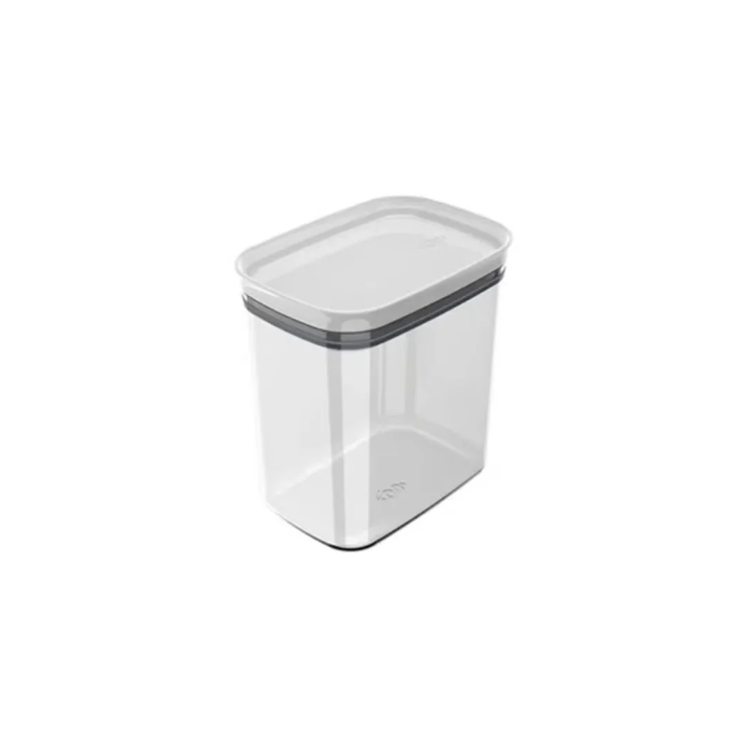 Pote Porta Mantimento Organizador Retangular com Tampa Hermética Natural com Branco Block 1,5 Litros - Image 7