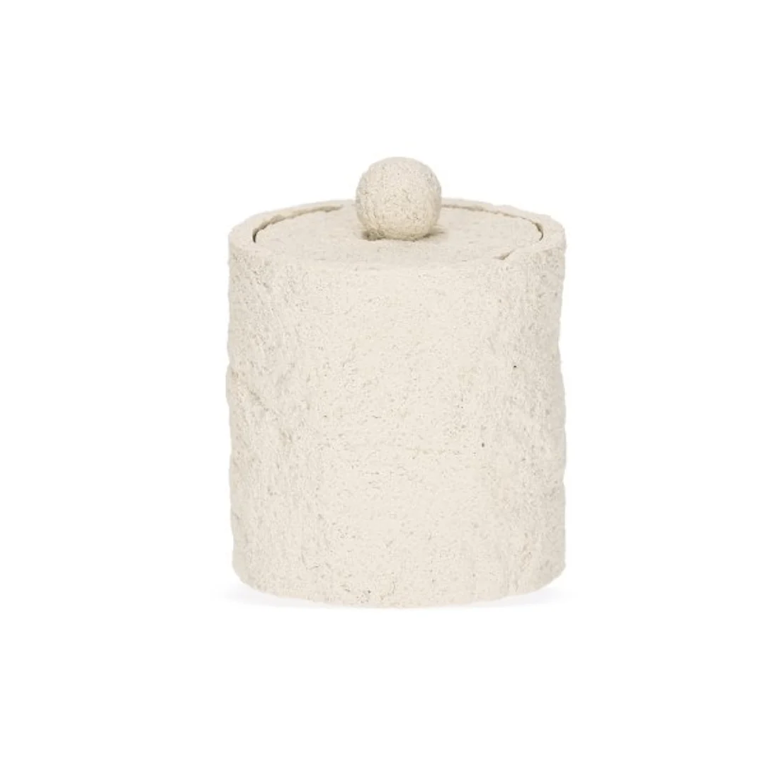Pote Porta Objetos Multiuso Branco Polirresina Branco 11cm