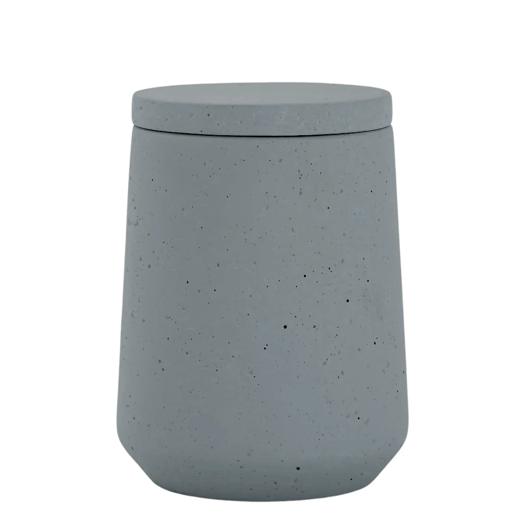 Pote Potiche em Cimento com Tampa Cinza 11cm - Image 6