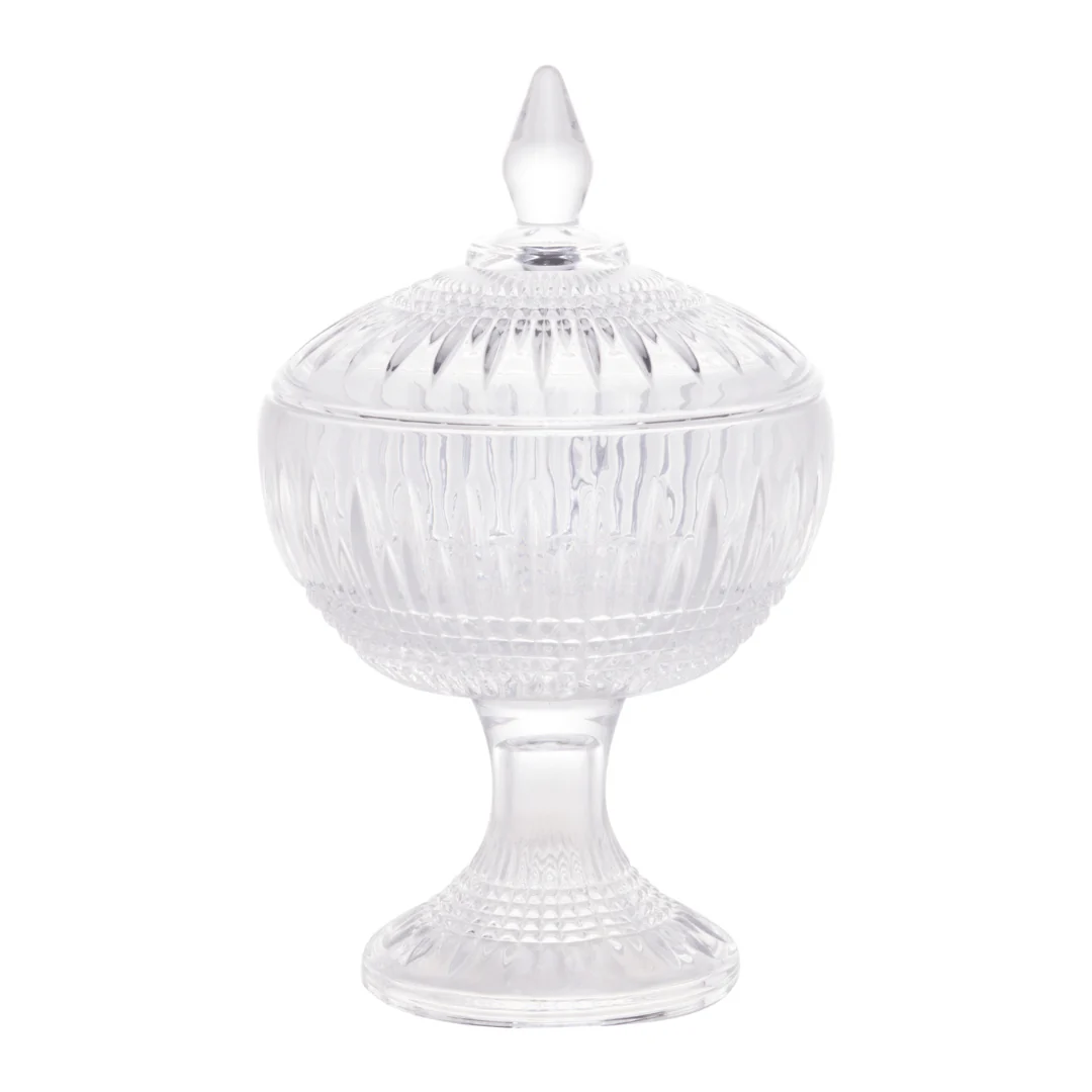 Potiche Bomboniere com Pé de Cristal 22cm Queen - Image 3