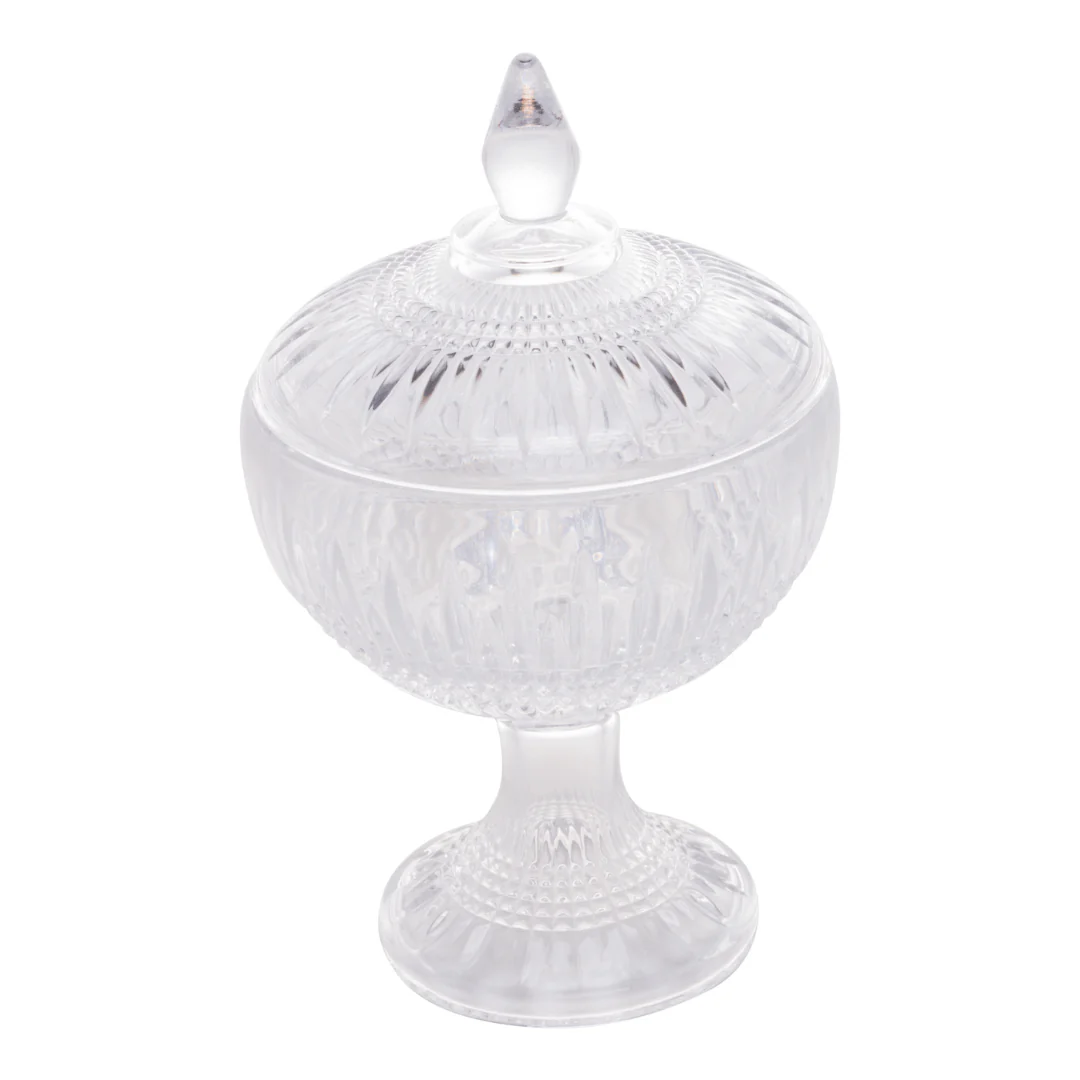 Potiche Bomboniere com Pé de Cristal 22cm Queen - Image 4
